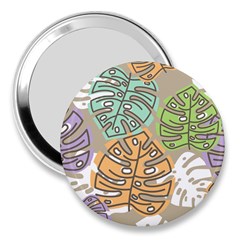 Pattern Leaves Banana Rainbow 3  Handbag Mirrors