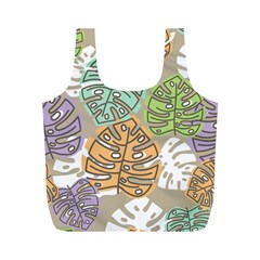 Pattern Leaves Banana Rainbow Full Print Recycle Bag (m) by HermanTelo