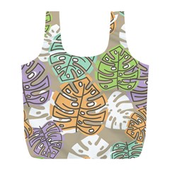 Pattern Leaves Banana Rainbow Full Print Recycle Bag (l)