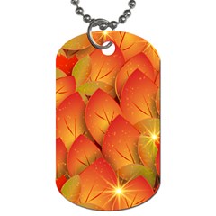 Pattern Texture Leaf Dog Tag (one Side) by HermanTelo