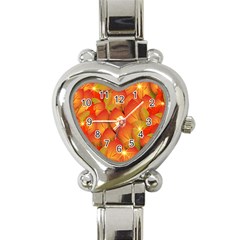 Pattern Texture Leaf Heart Italian Charm Watch by HermanTelo