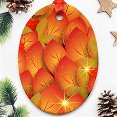 Pattern Texture Leaf Oval Ornament (two Sides)