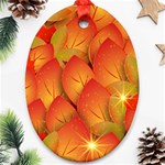 Pattern Texture Leaf Oval Ornament (Two Sides) Front