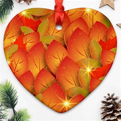 Pattern Texture Leaf Heart Ornament (two Sides) by HermanTelo