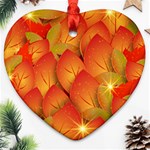 Pattern Texture Leaf Heart Ornament (Two Sides) Front