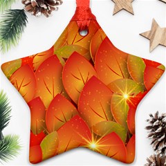 Pattern Texture Leaf Star Ornament (two Sides)