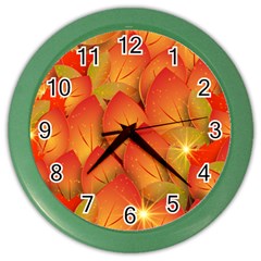 Pattern Texture Leaf Color Wall Clock