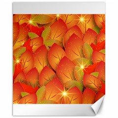 Pattern Texture Leaf Canvas 11  X 14  by HermanTelo