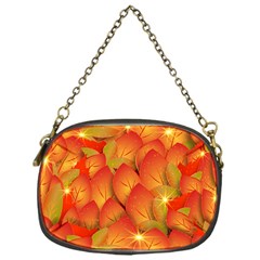 Pattern Texture Leaf Chain Purse (one Side)