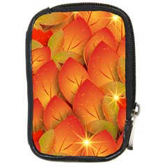 Pattern Texture Leaf Compact Camera Leather Case