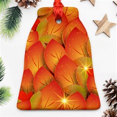 Pattern Texture Leaf Bell Ornament (two Sides)