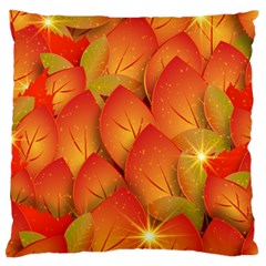 Pattern Texture Leaf Large Cushion Case (two Sides) by HermanTelo