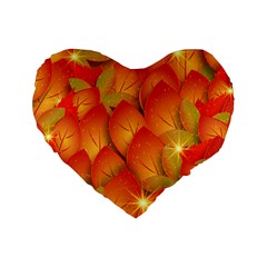 Pattern Texture Leaf Standard 16  Premium Heart Shape Cushions