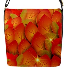 Pattern Texture Leaf Flap Closure Messenger Bag (s)