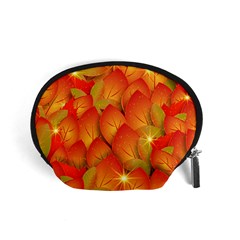 Pattern Texture Leaf Accessory Pouch (small) by HermanTelo