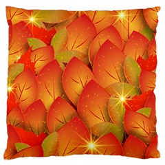 Pattern Texture Leaf Large Flano Cushion Case (one Side)