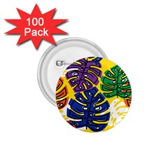 Pattern Leaves Grey 1 75  Buttons (100 Pack)  by HermanTelo