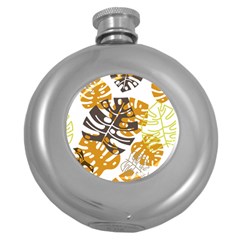 Pattern Leaves Round Hip Flask (5 Oz)