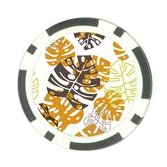 Pattern Leaves Poker Chip Card Guard by HermanTelo