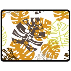 Pattern Leaves Fleece Blanket (large) 