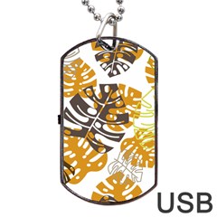 Pattern Leaves Dog Tag Usb Flash (one Side)