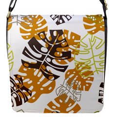 Pattern Leaves Flap Closure Messenger Bag (s) by HermanTelo