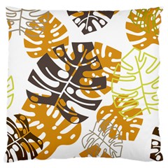 Pattern Leaves Large Flano Cushion Case (one Side) by HermanTelo