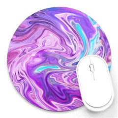 Pattern Texture Art Rainbow Round Mousepads by HermanTelo