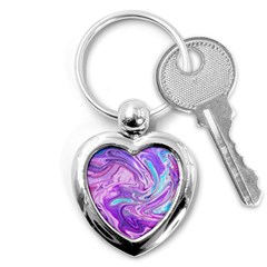 Pattern Texture Art Rainbow Key Chain (heart) by HermanTelo