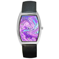 Pattern Texture Art Rainbow Barrel Style Metal Watch