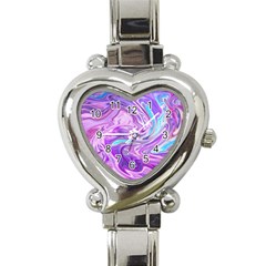 Pattern Texture Art Rainbow Heart Italian Charm Watch