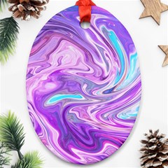 Pattern Texture Art Rainbow Oval Ornament (two Sides)