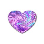 Pattern Texture Art Rainbow Heart Coaster (4 pack)  Front