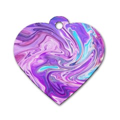 Pattern Texture Art Rainbow Dog Tag Heart (one Side)