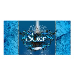 Sport, Surfboard With Water Drops Satin Shawl by FantasyWorld7