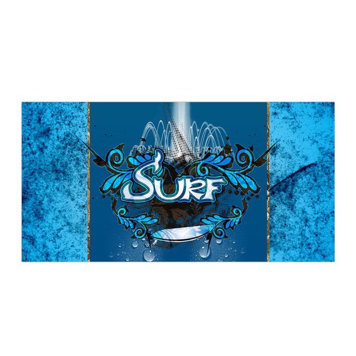 Sport, Surfboard With Water Drops Satin Wrap