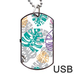 Pattern Leaves Rainbow Dog Tag Usb Flash (two Sides)