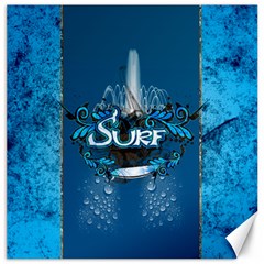 Sport, Surfboard With Water Drops Canvas 16  X 16  by FantasyWorld7