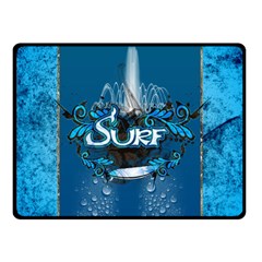 Sport, Surfboard With Water Drops Fleece Blanket (small) by FantasyWorld7