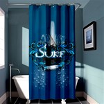 Sport, Surfboard With Water Drops Shower Curtain 36  x 72  (Stall)  Curtain(36 X72 ) - 33.26 x66.24  Curtain(36 X72 )