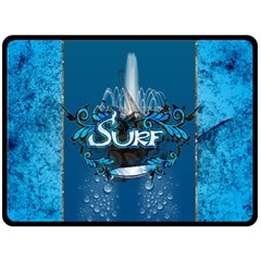 Sport, Surfboard With Water Drops Double Sided Fleece Blanket (large)  by FantasyWorld7