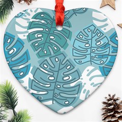 Pattern Leaves Banana Ornament (heart) by HermanTelo