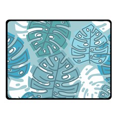 Pattern Leaves Banana Fleece Blanket (small)