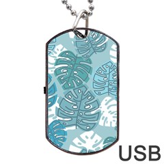 Pattern Leaves Banana Dog Tag Usb Flash (two Sides)