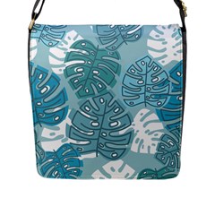 Pattern Leaves Banana Flap Closure Messenger Bag (l) by HermanTelo