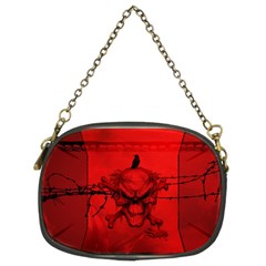 Awesome Creepy Skull With Crowm In Red Colors Chain Purse (two Sides) by FantasyWorld7