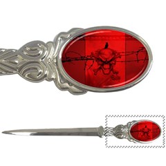 Awesome Creepy Skull With Crowm In Red Colors Letter Opener by FantasyWorld7