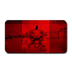 Awesome Creepy Skull With Crowm In Red Colors Medium Bar Mats by FantasyWorld7