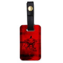 Awesome Creepy Skull With Crowm In Red Colors Luggage Tag (one side)