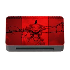 Awesome Creepy Skull With Crowm In Red Colors Memory Card Reader With Cf by FantasyWorld7